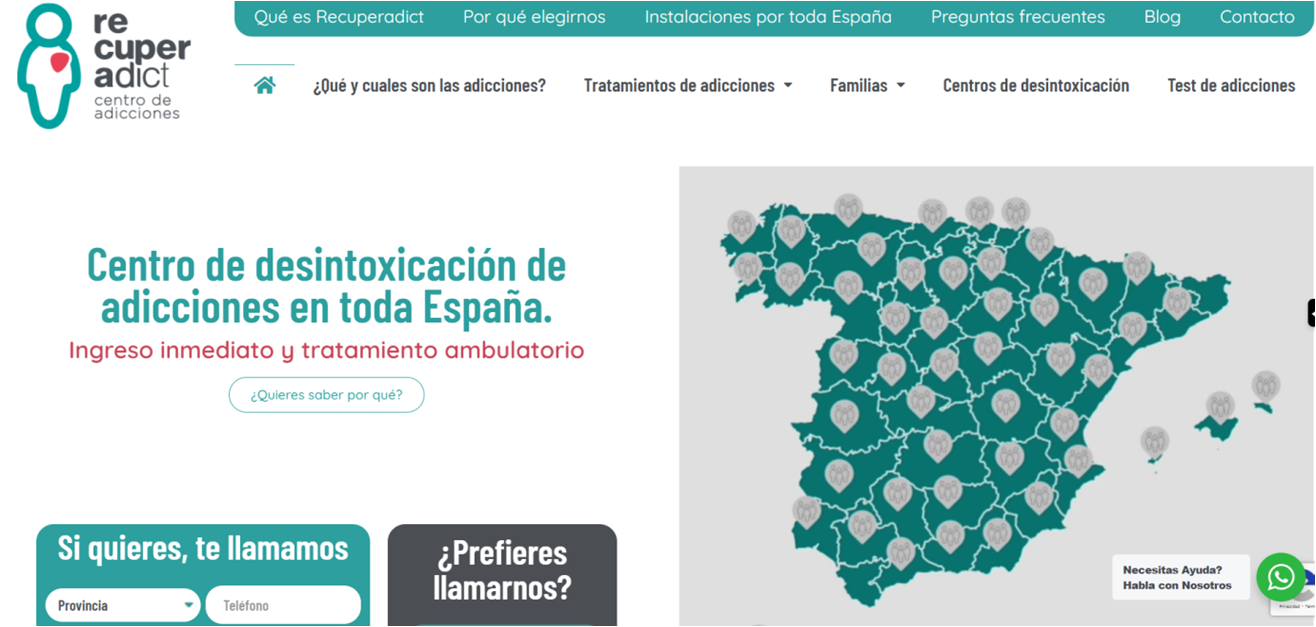 Recuperadict, el portal online que reúne los mejores centros de adicción privados de toda España